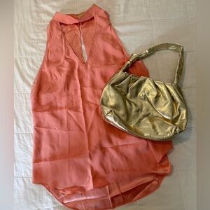 Silk Tank + Vegan Metallic Clutch Bundle
